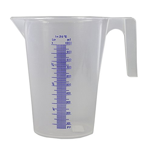 XLTECH 211763 Broc de mesure 1L transparent résistant aux huiles et hydrocarbures