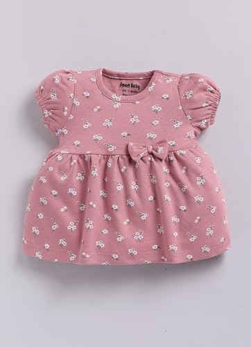 Image of Smart Baby Baby Girl Dress with Bloomer and Head Band | Interlock Cotton | Soft, Lightweight & Comfortable Outfit for 0-12 Months | Daily & Occasional Wear