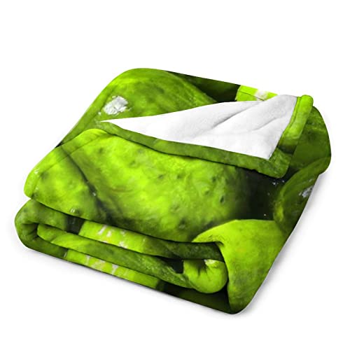 3D Funny Realistic Food Green Pickles Cucumbers Flannel Fleece Throw Blankets 50"X40" Soft Cozy Fluffy Winter Fall Blanket Cozy Soft Fuzzy Plush Home Decor For Couch Bed Sofa Living Room Bedroom #TOP2