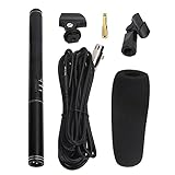 Agatige Micrófono dinámico, micrófono de Mano, micrófono con Cable con Cable de 5 m, micrófono para entrevista de reportero para Karaoke, Voz en Vivo, Voz(Los 28cm)