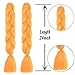 2 Pcs Orange Braiding Hair Extensions for Women 24 Inch Ombre Jumbo High Temperature Synthetic Braiding Hair Pre stretched Fiber Twist Crochet Hair for Autumn Thanksgiving Day Cosplay Party Makeup