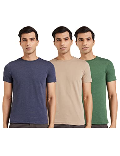 Image of Amazon Brand - Symbol Men's Solid Cotton T Shirt | Plain | Round Neck | Half Sleeve - Regular Fit | Combo Pack of 3 (Available in Plus Sizes)