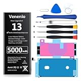 Venenio Battery for iPhone 13 (5000mAh), High Capacity Replacement Battery for iPhone 13 A2482 A2631 A2633 A2634 A2635 with Professional Replacement Tool Kits
