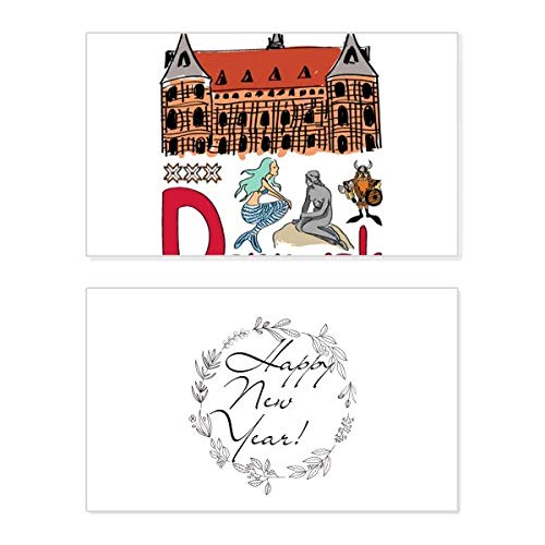 Tarjeta conmemorativa de año nuevo con símbolo nacional marca Demark