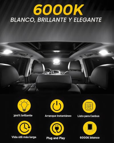 Kit de luces LED interior para Opel Insignia A 2008-2017 de 19 piezas 6