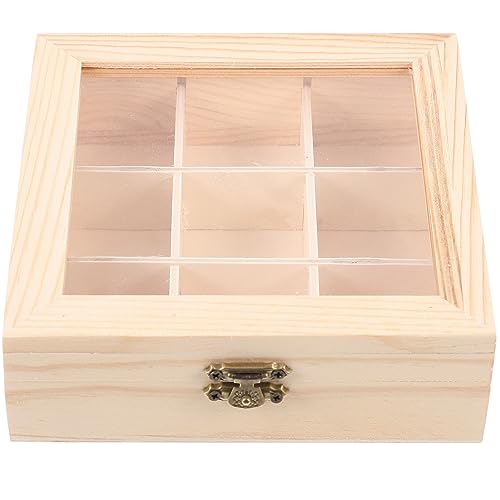Ciieeo Tea Bag Organizer with Transparent Window Multi Compartment Tea Storage Box for Home Restaurant and Hotel Use for Tea Bags Snacks and Items