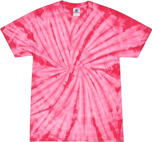 Colortone Spider Tie Dye T-Shirts for Men and Women - Unisex Short Sleeve Tie-Dye T Shirts for Adults