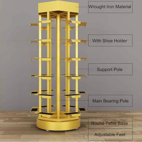 Étagère à chaussures rotative à 6 niveaux meuble rond multifonction