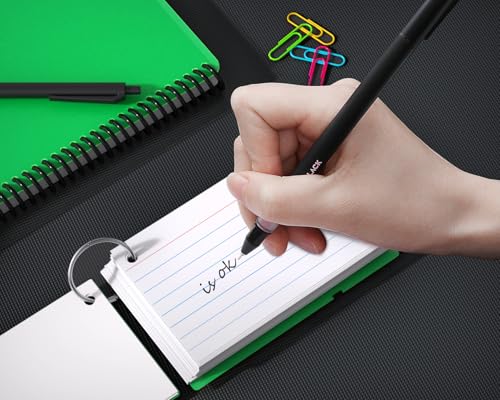 image for YIZUUN Index Cards 3x5, Flash Cards with Ring, 200 PCS, Ruled Note Car