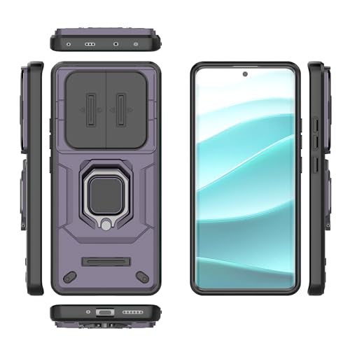 Coque Xiaomi Redmi Note 14 Pro 5G fine en PC TPU violet avec béquille