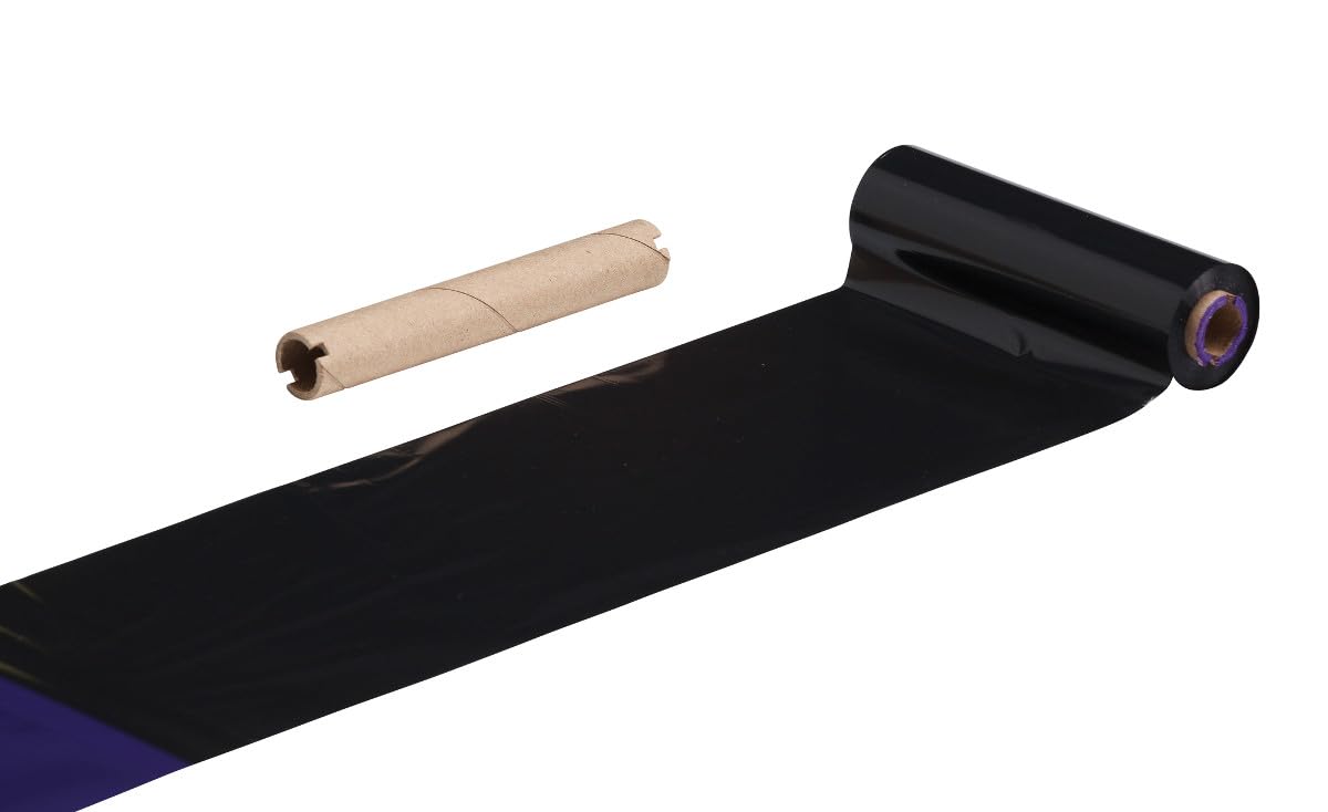 AVG Packaging Supplies Thermal Transfer Printer Ribbon Roll – Bulk Black Standard Resin-Enhanced Wax Ribbons (4.33" x 244'/110mm x 74m) – Compatible with Zebra Printers & More (108 Rolls)