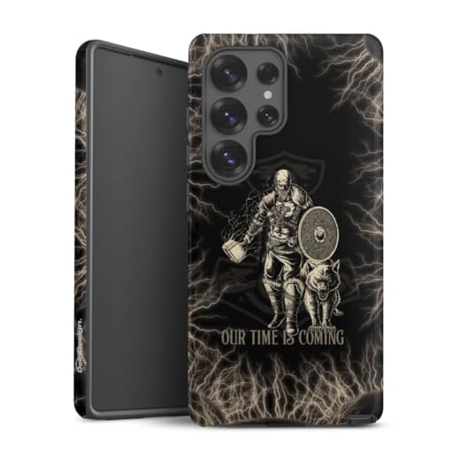 Panzer Handyhülle kompatibel mit Samsung Galaxy S25 Ultra robuste Outdoor Hülle Schutzhülle matt Vikings Wikinger Serienmotiv