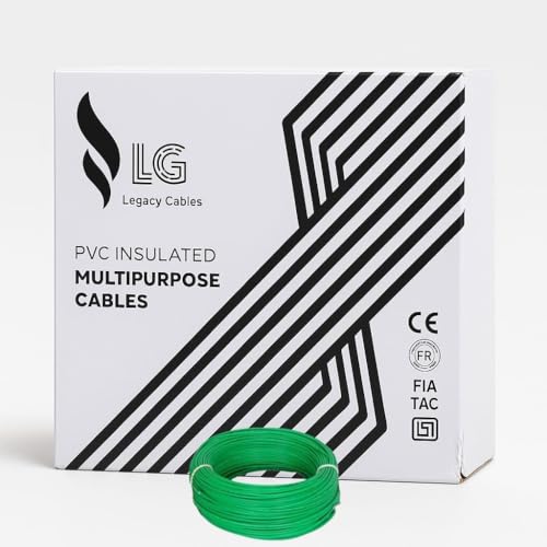 Image of LG Legacy Cable 2.5mm | 90m | FR PVC Insulated CCA Copper Wire | Single Core Multi-Strand House Wiring Cable (Green, 2.5mm) 10 gauge