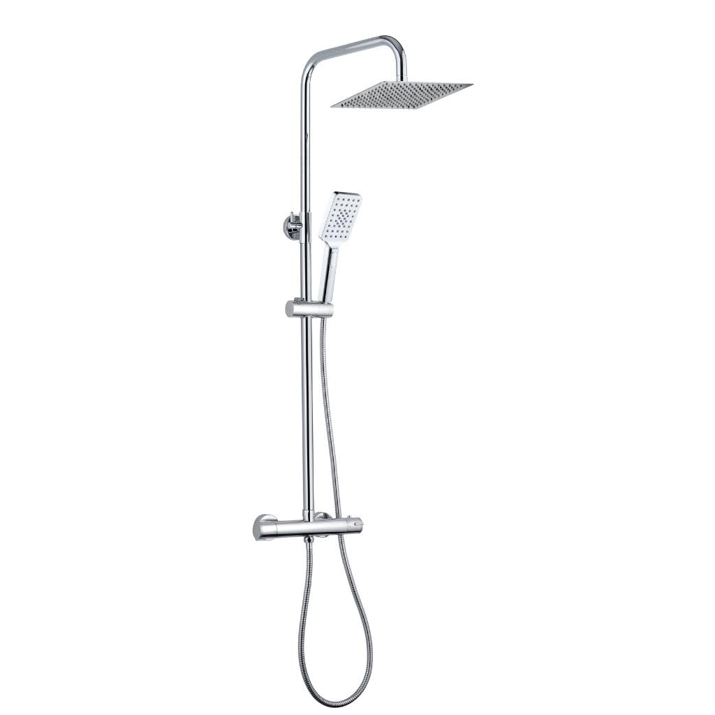 Système de douche thermostatique chromé avec colonne réglable Atlas