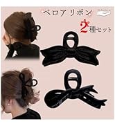 ブラックリボン　ヘアクリップ VIBGYOR ヘアクリップ 「IZU」大きめリボンバレッタ レディース