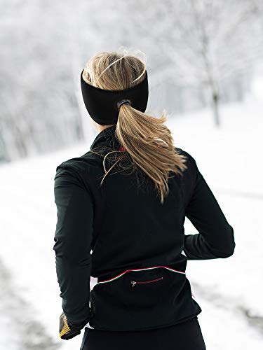 Tatuo 3 Pcs Fleece Ponytail Ear Warmers Headband Winter Running Headband Ear Muffs Ear Covers for Women Adult Outdoor Sports and Fitness Running Cycling Ski Cold Weather(Black)