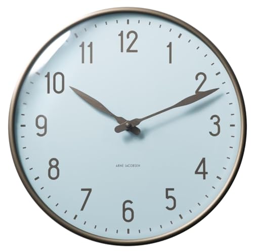 ARNE JACOBSEN 29cm 掛け時計 北欧デザイン (秒針のない静音設計) STATION 43648 SAS ロイヤルブルー - ARNE JACOBSEN (アルネヤコブセン) - 商品画像