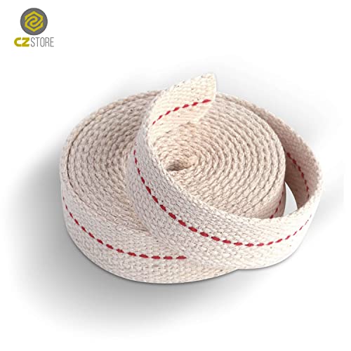 CZ Store Lampendocht |2 M X20 MM Baumwollrolle für Petroleumlampe, Öllampe, Gartenfackel, Laterne - Brennt langsam & sauber ab, mit warmem rötlichem Glühen