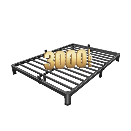 MAF 4 Inch Full Size Metal Platform Bed Frame with Round Corner Legs, 3000 LBS Heavy Duty Steel Slats Support, Noise Free, No Box Spring Needed, Easy Assembly