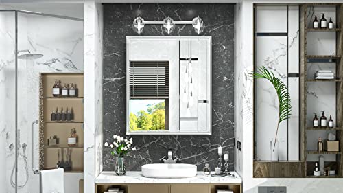 Tokeshimi 26X30 Recessed Medicine Cabinet With Mirror Wall Mounted, Metal Beveled Mirror With Storage For Bathroom Vanity thumb #2