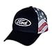 Blue Ford Racing Hat for Men - Stars and Stripes Patriotic Adjustable Automotive Baseball Cap