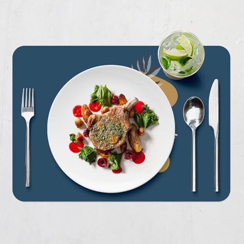 Sets de table bleu cacatoès en liège grand format 39,5x28,5 cm x4