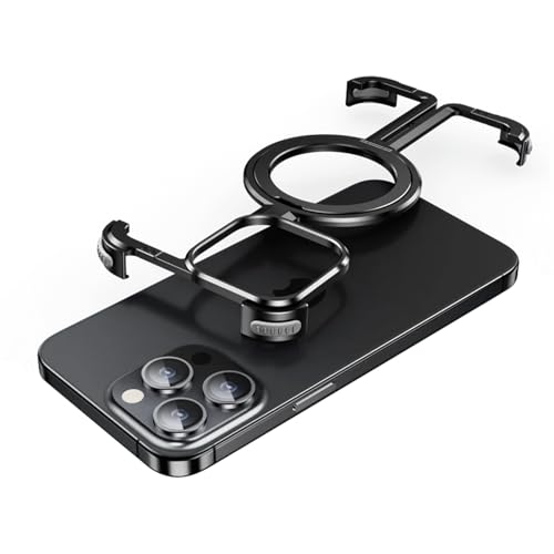 Funda de metal anticaídas para iPhone 16 Pro, protección sin marco y soporte MagSafe