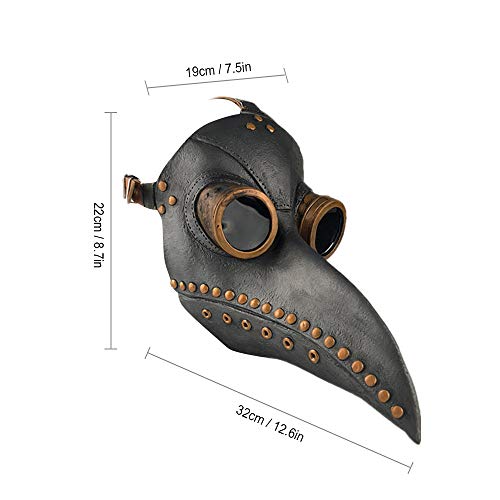 mewmewcat Máscara de pássaro da praga Máscara de Halloween Nariz longo Máscara de bico de pássaro Bo