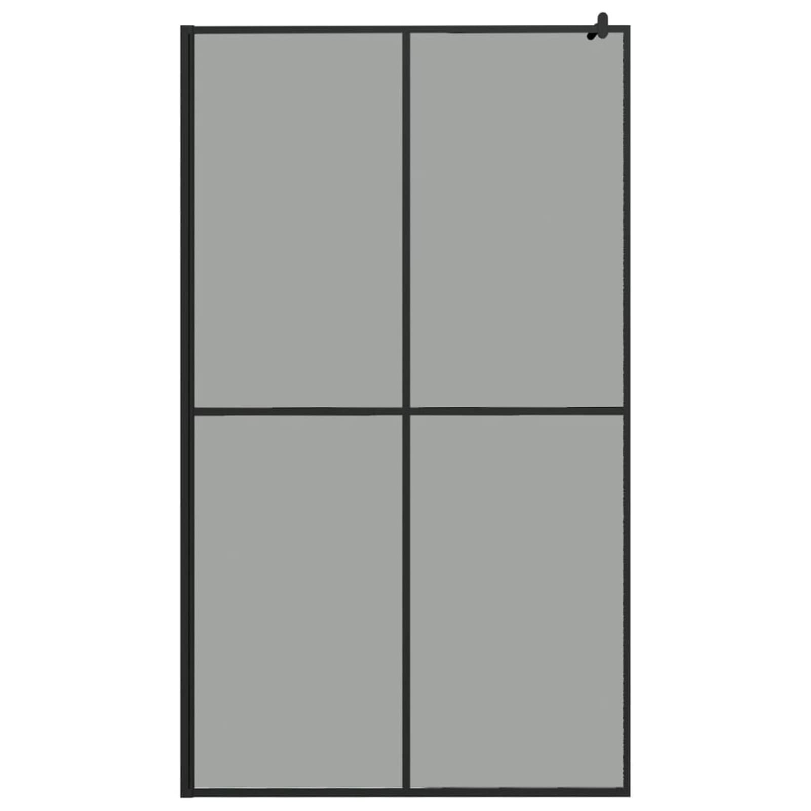 Mampara Ducha con Estante Vidrio ESG y Aluminio Negro 118x195cm, Mampara Bañera, Mampara Baño Ducha, Cabina De Ducha, Mampara Baño