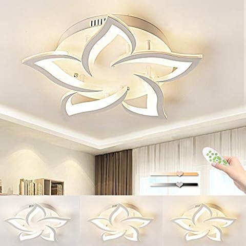 Modern LED Ceiling Light, Ceiling Lamp Simple Creative Petal Shape, 24W Dimmable with Memory Function, Suitable for 8~15㎡ Living Room, Bedroom, Children's Room Ceiling Lights, φ58cm*H8cm Cover