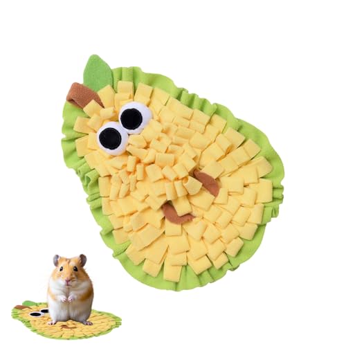 Dog Sniffing Pad - Non Slip Enrichment Puzzle Mat, Puppy Slow Feeding Foraging Toy with Fruit Shaped Sections, Ideal for Small M