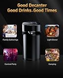 5-in-1 Electric Wine Decanter with Aerator,Smart Liquor Dispenser Adjustable Dosing,Digital Whiskey Pourer,Automatic Liquor Bottle Pump,Birthday Gifts,Valentines Day Gifts for Her/Him/Women/Men(Black) - Image 8