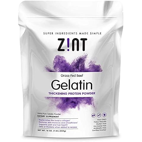 Zint Beef Gelatin Powder (16 oz): Unflavored, Keto Certified, Paleo Friendly Collagen Based Protein - For Baking, Jello & Thickening Cover