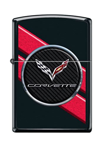 Zippo encendedor Chevrolet Corvette negro mate miniatura 1