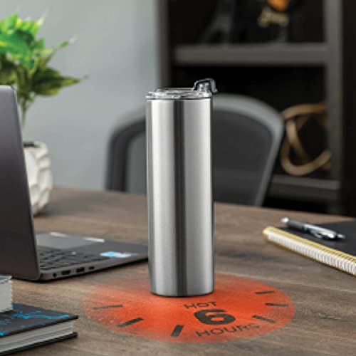 Insulated Skinny Stainless Steel Tumbler - 18Oz Coffee Tumbler With Flip Top Lid - Travel Coffee Mug 100% Leak-Proof Lids - Slim Vacuum Insulated Tumblers Keeps Hot And Cold - Great For Home, Office #TOP1