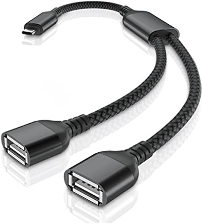 RUXELY USB-C OTG Splitter Y Cable,Type C to Dual USB 2.0 Adapter,C Male to Double Female Converter Split Cord for MacBook 2022,iPad 10 Air 5 Mini 6,Samsung Galaxy Note 10 20 S20 S21 S22 FE Ultra Plus