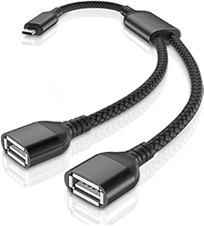 RUXELY USB-C OTG Splitter Y Cable,Type C to Dual USB 2.0 Adapter,C Male to Double Female Converter Split Cord for MacBook 2022,iPad 10 Air 5 Mini 6,Samsung Galaxy Note 10 20 S20 S21 S22 FE Ultra Plus