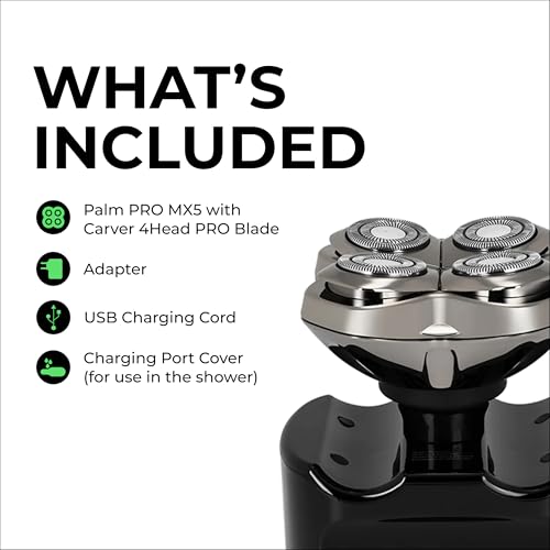 Image of Skull Shaver Palm Pro MX5 Shaver for Men: Best For Bald Head & Face, Waterproof, Cordless, Gift Item, Travel-Friendly - 2025 Model