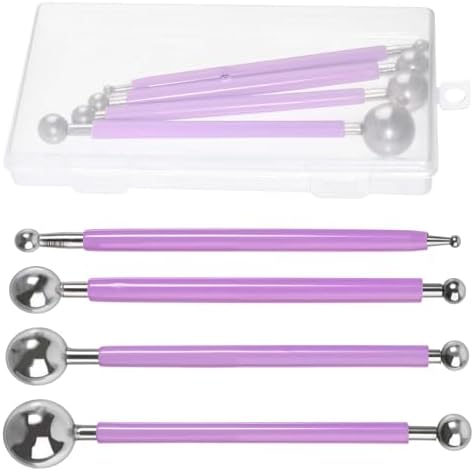 SPEEDWOX 4pcs Caulking Tool Set Metal Ball Modeling Tools Double Ended