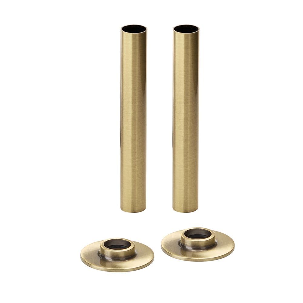 MILANO Brushed Gold Radiator Pipe Sleeve Covers and Flanges