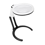 LED Table Lamp with 1.8X & 5X Magnifier, Desk Illuminated Tools Magnifying Glass for Reading Cosmetic Makeup Manicure Lighted Magnifier