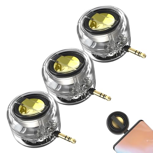 Portable 5X Speaker Amplifier–Plug & Play for Music/Calls, 2025 New Portable Speaker Mobile Phone Sound Amplifier with 3.5mm/Type-C for Smartphone Tablet Notebook (3Pcs Translucent, 3.5mm)