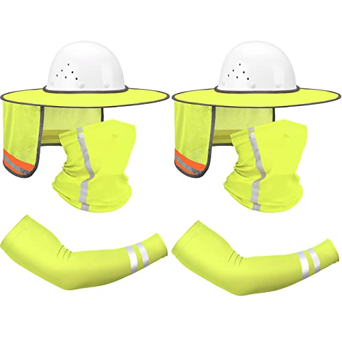 SATINIOR 8 Pcs Hard Hat Sun Shade, Full Brim Mesh Visor Shield with Sun Protection & Reflective...