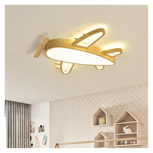 Lampe à suspension avion en bois massif blanc 66cm pour chambre