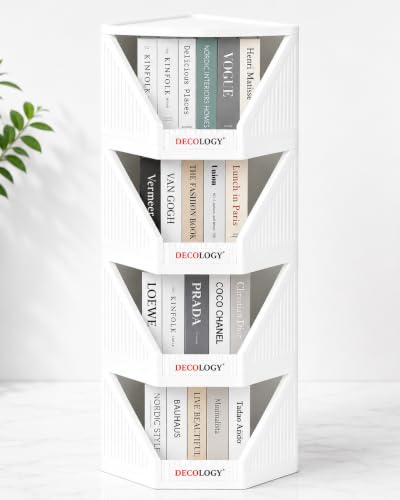 Image of DecoLogy Multipurpose Bookshelf Organiser Rack, Corner Cupboard, 4PCS