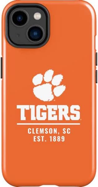 Skinit Impact Phone Case Compatible with iPhone 15 - Officially Licensed Clemson University Paw Logo Design