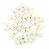 50 Pcs Puce Led Haute Puissance, Intensité Super Brillante SMD COB Composants Émetteur De Lumière Diode 1W Ampoule Lampe Perles Puce DIY Éclairage pour Projecteur Haute Puissance (Blanc Froid)