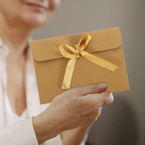 Sobres de papel kraft vintage con cinta de protección premium para tarjetas de oficina 5