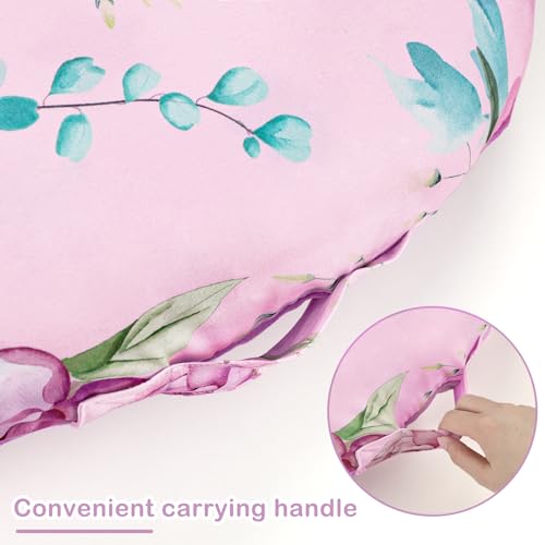 Image of DILIMI Newborn Lounger Cover, Soft Comfortable Baby Lounger Cover, 1 Pack Reversible Removable Slipover for Infant Lounger Pillow, Purple Floral (Lounger not Included)