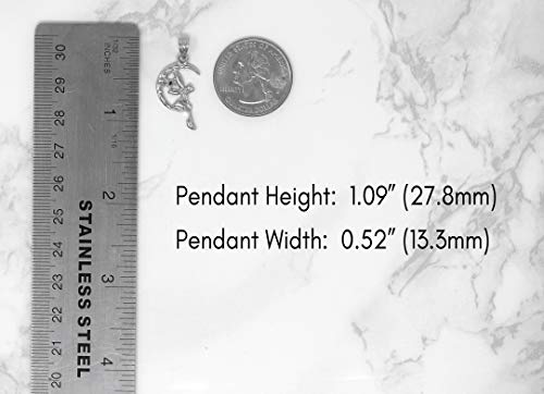 Sterling Silver Tinkerbell Fairy Tale on The Moon Charm Pendant Necklace3